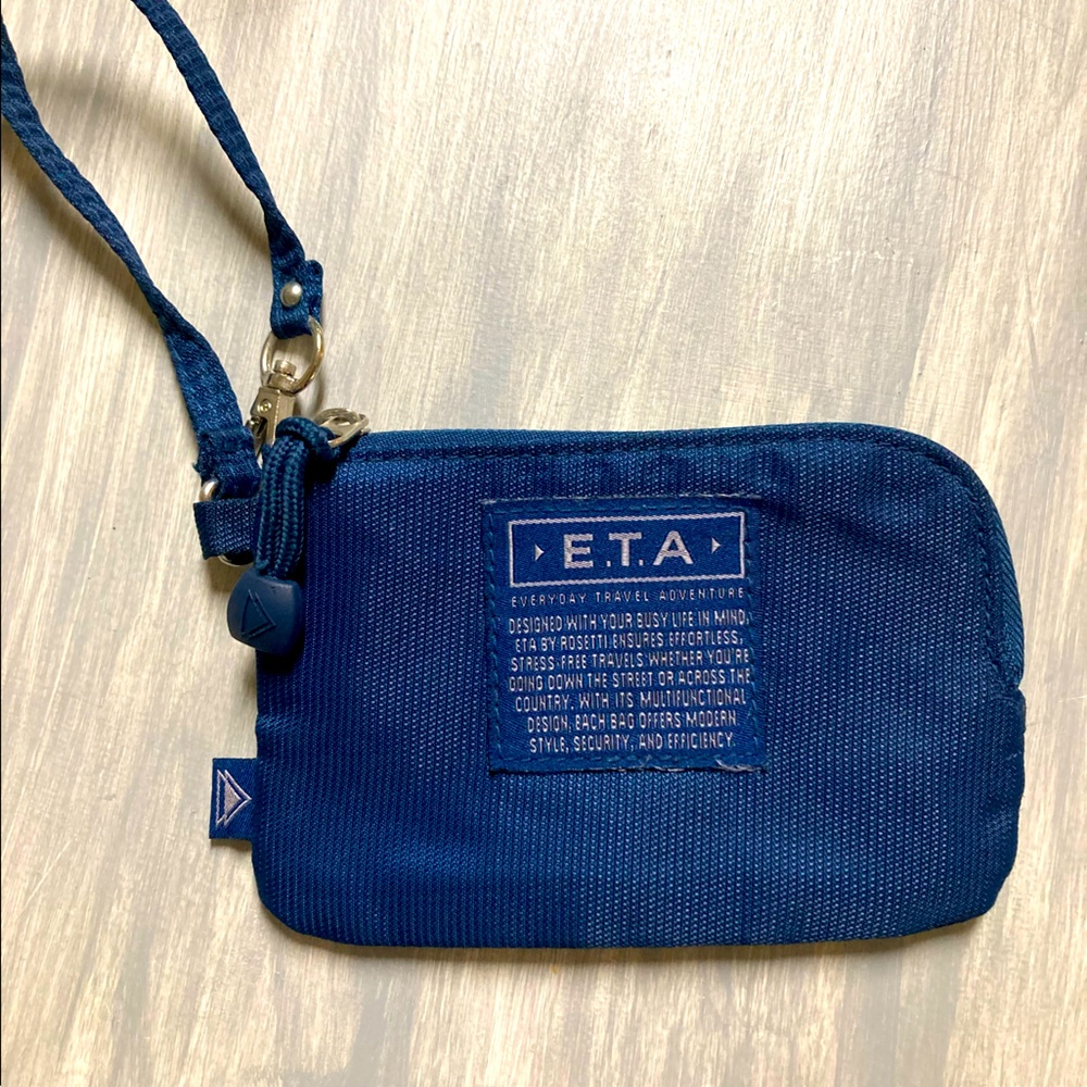 E.T.A. by Rosetti Wristlet/Coin Purse. Textured Navy Blue.